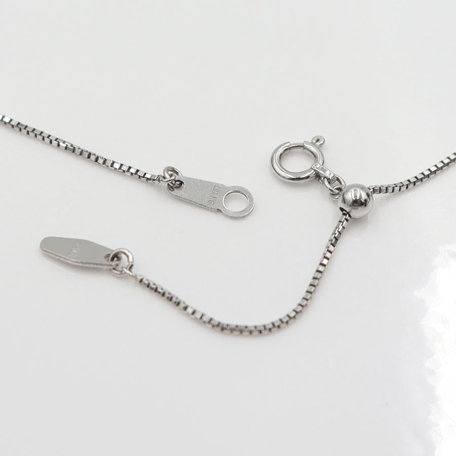 K18WGダイヤペンダントネックレス D0.525ct 0.378ct　ネック長さ約44cm　重量4.18ｇ(石の重量含む) (中古)