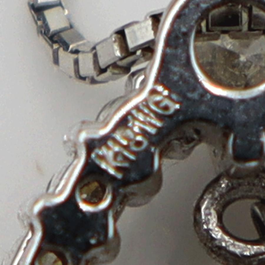 K18WGダイヤペンダントネックレス D0.525ct 0.378ct　ネック長さ約44cm　重量4.18ｇ(石の重量含む) (中古)