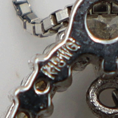 K18WGダイヤペンダントネックレス D0.525ct 0.378ct　ネック長さ約44cm　重量4.18ｇ(石の重量含む) (中古)