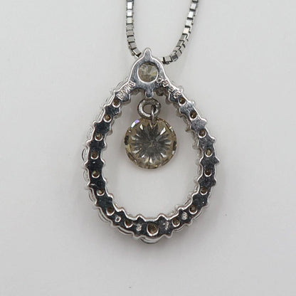 K18WGダイヤペンダントネックレス D0.525ct 0.378ct　ネック長さ約44cm　重量4.18ｇ(石の重量含む) (中古)