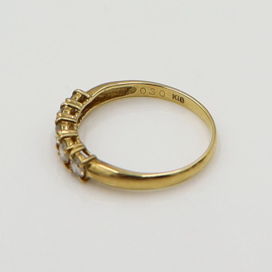 K18ダイヤモンドリング　D0.30ct　サイズ7号　重量1.26ｇ(石の重量含む)　(中古)