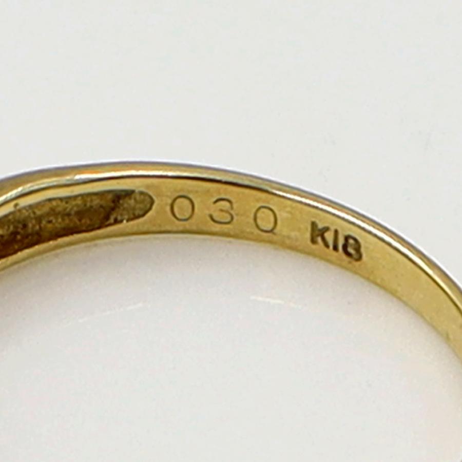 K18ダイヤモンドリング　D0.30ct　サイズ7号　重量1.26ｇ(石の重量含む)　(中古)