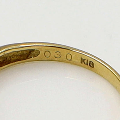 K18ダイヤモンドリング　D0.30ct　サイズ7号　重量1.26ｇ(石の重量含む)　(中古)