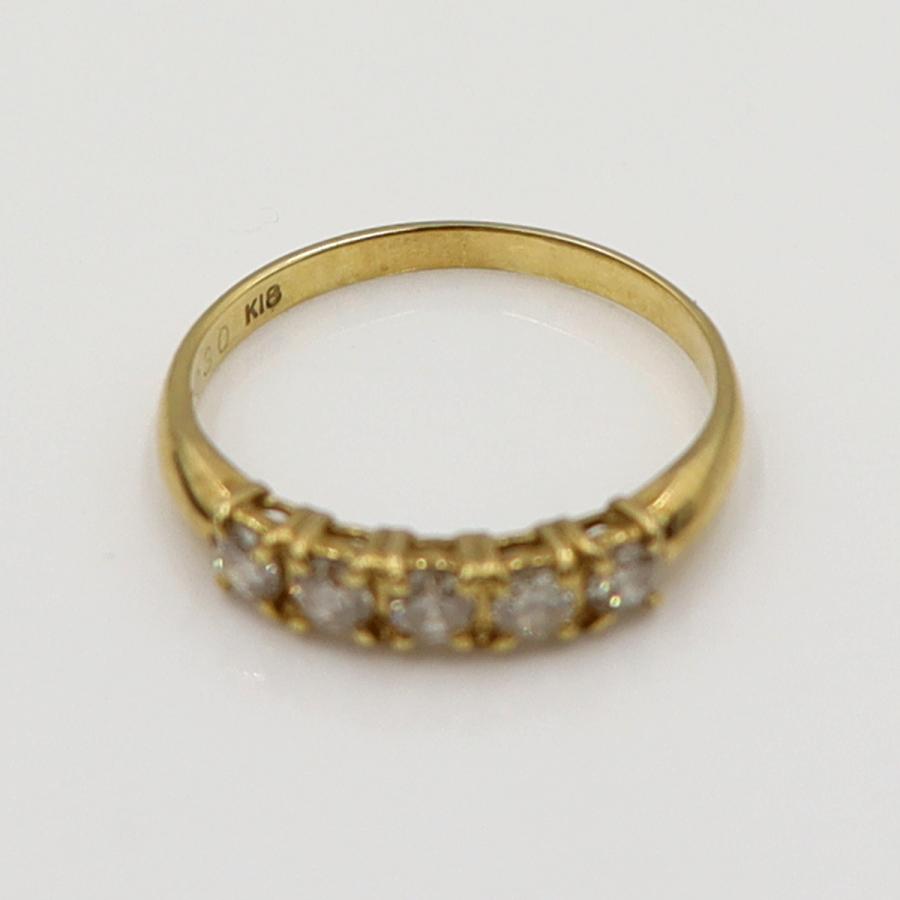 K18ダイヤモンドリング　D0.30ct　サイズ7号　重量1.26ｇ(石の重量含む)　(中古)