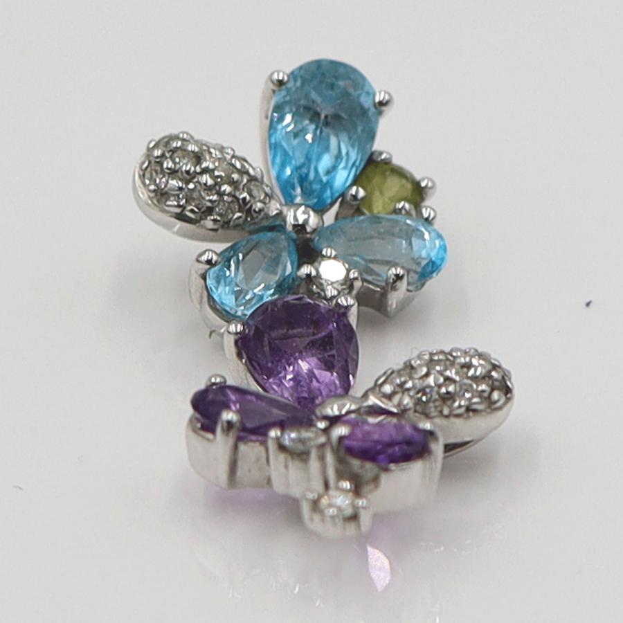 ジェムティーク(Gemtique)　585マルチ石ペンダントトップ　重量2.14ｇ(石の重量含む)　レディース(中古)