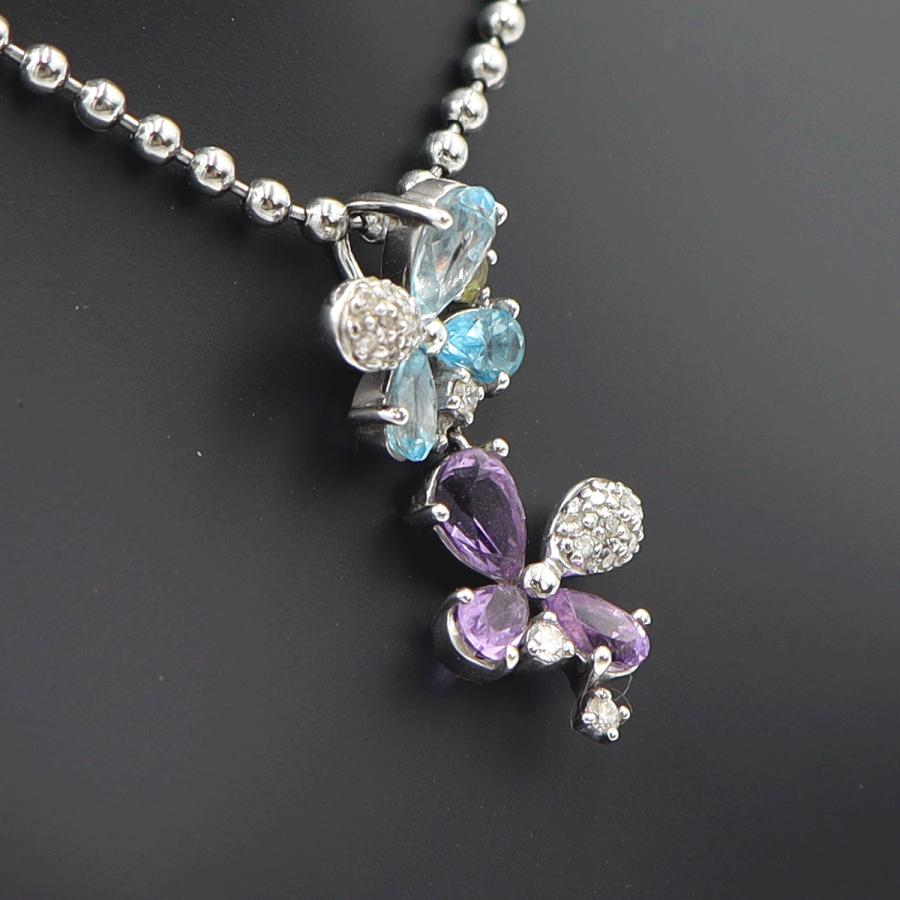 ジェムティーク(Gemtique)　585マルチ石ペンダントトップ　重量2.14ｇ(石の重量含む)　レディース(中古)