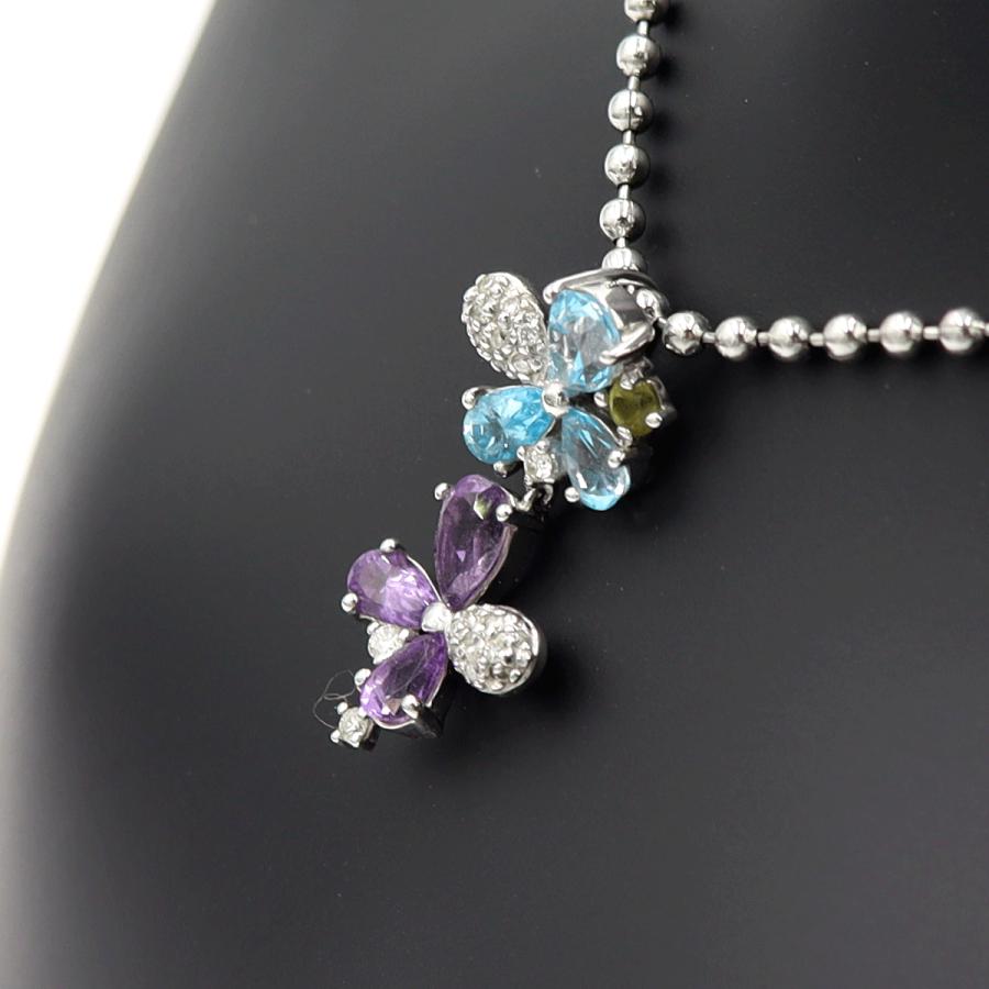 ジェムティーク(Gemtique)　585マルチ石ペンダントトップ　重量2.14ｇ(石の重量含む)　レディース(中古)