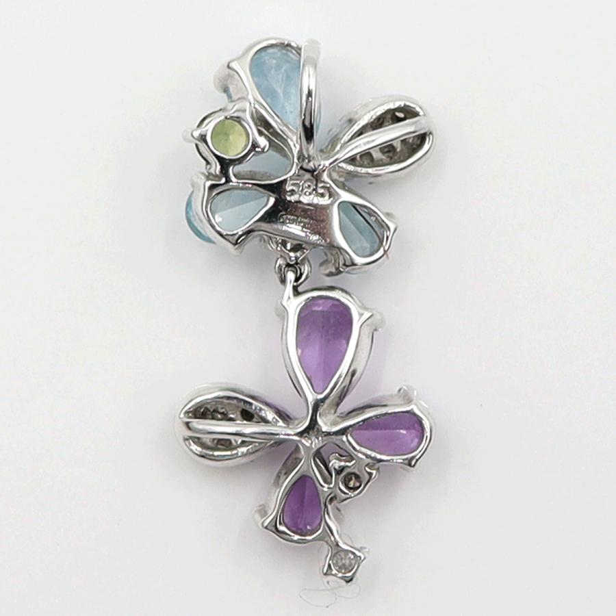 ジェムティーク(Gemtique)　585マルチ石ペンダントトップ　重量2.14ｇ(石の重量含む)　レディース(中古)