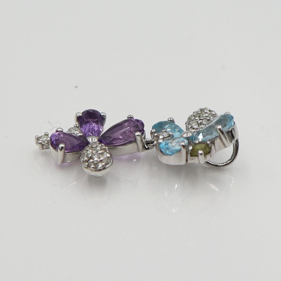 ジェムティーク(Gemtique)　585マルチ石ペンダントトップ　重量2.14ｇ(石の重量含む)　レディース(中古)