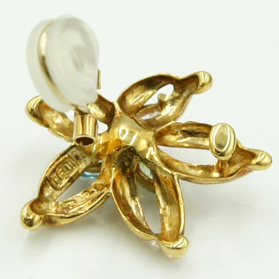 エミリオ・プッチ(Emilio Pucci)　750マルチ石イヤリング　「フラワー」　重量8.76ｇ(石の重量含む)　ハイビスカス　レディース（中古）