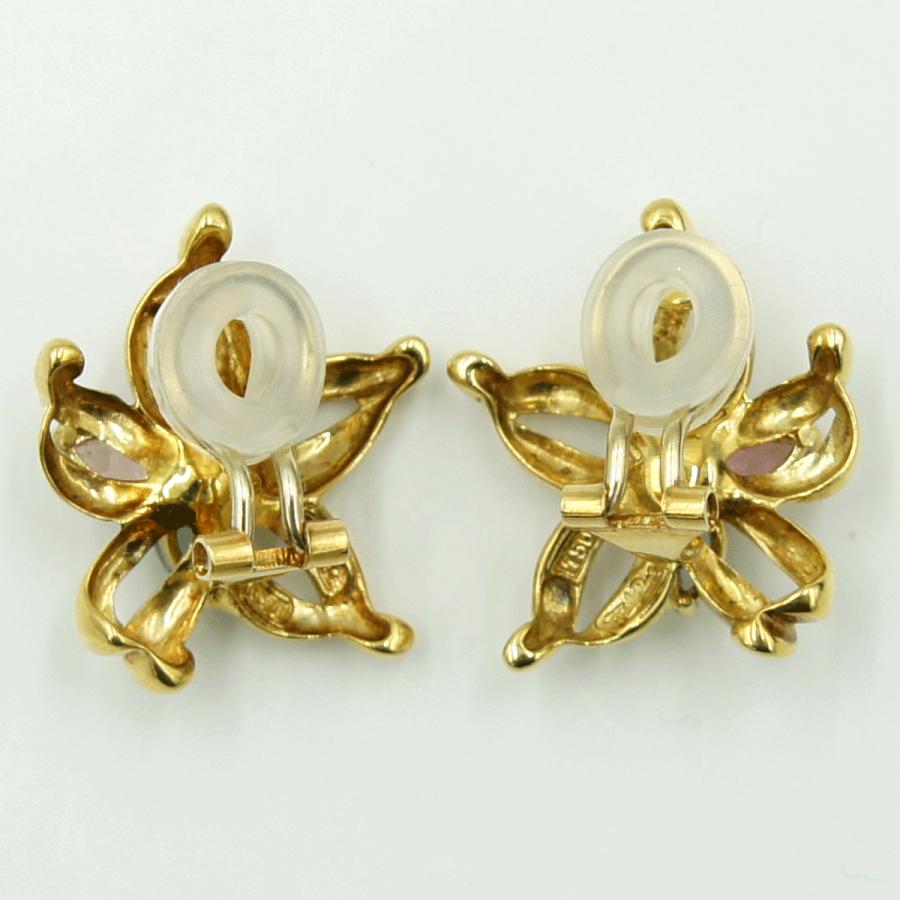 エミリオ・プッチ(Emilio Pucci)　750マルチ石イヤリング　「フラワー」　重量8.76ｇ(石の重量含む)　ハイビスカス　レディース（中古）