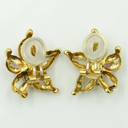 エミリオ・プッチ(Emilio Pucci)　750マルチ石イヤリング　「フラワー」　重量8.76ｇ(石の重量含む)　ハイビスカス　レディース（中古）