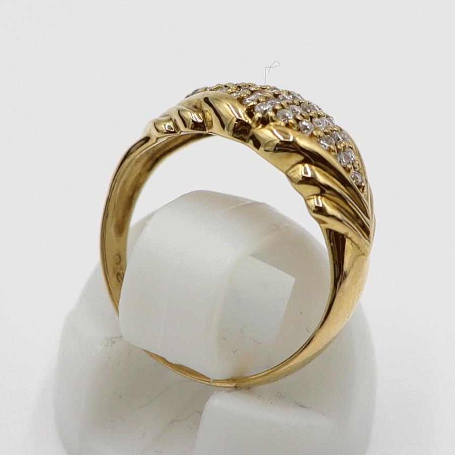 K18ダイヤモンドリング　D0.20ct　リングサイズ7号　重量3.10ｇ(石の重量含む)(中古)