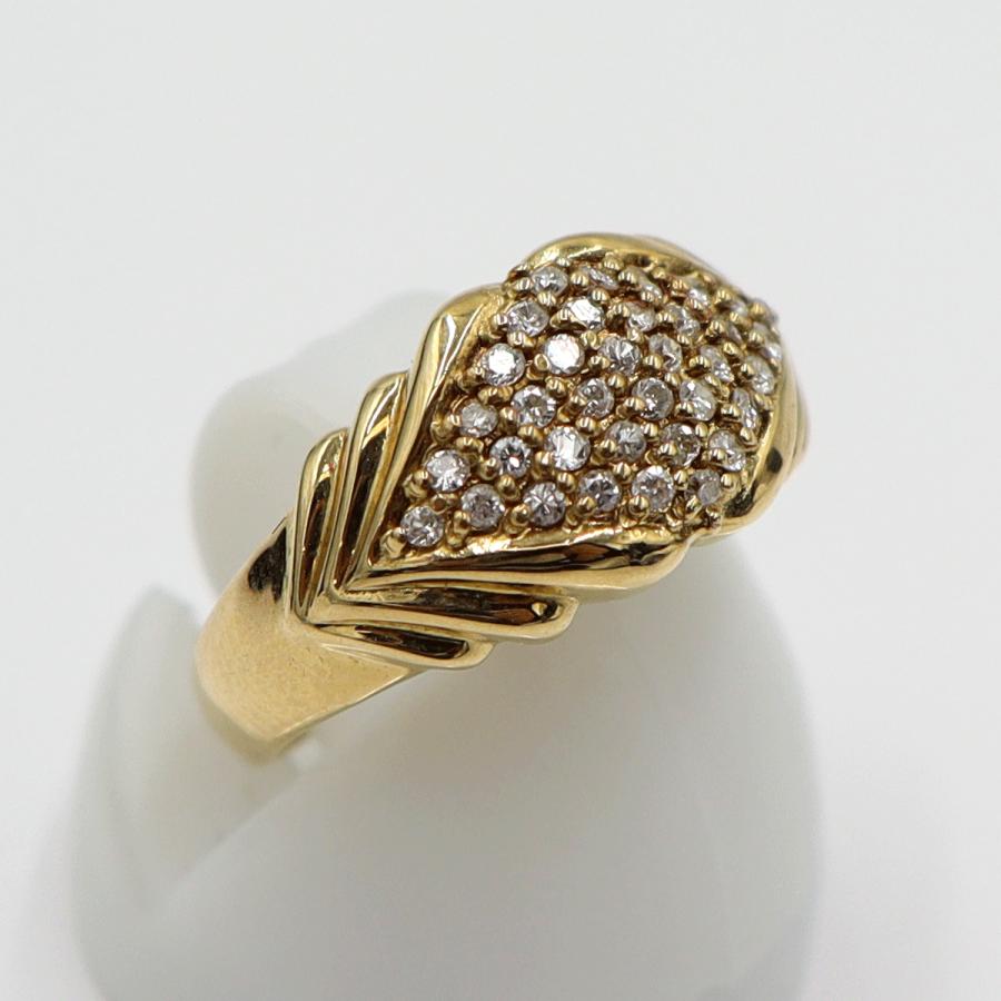 K18ダイヤモンドリング　D0.20ct　リングサイズ7号　重量3.10ｇ(石の重量含む)(中古)