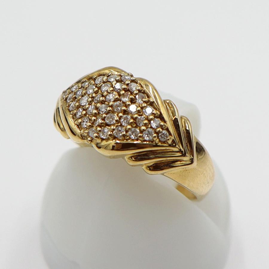 K18ダイヤモンドリング　D0.20ct　リングサイズ7号　重量3.10ｇ(石の重量含む)(中古)