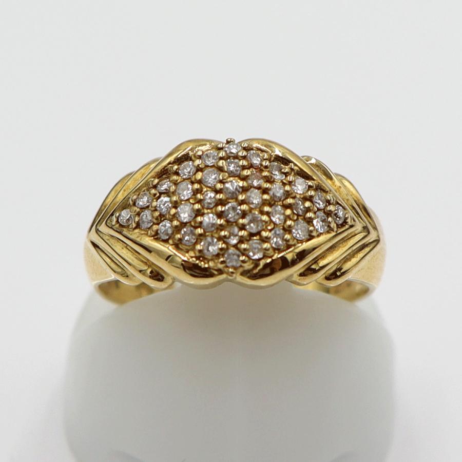 K18ダイヤモンドリング　D0.20ct　リングサイズ7号　重量3.10ｇ(石の重量含む)(中古)