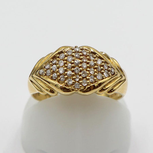 K18ダイヤモンドリング　D0.20ct　リングサイズ7号　重量3.10ｇ(石の重量含む)(中古)