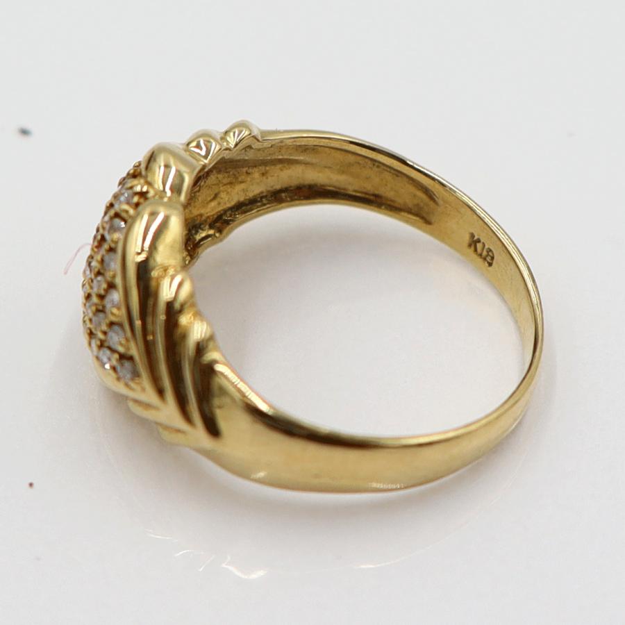 K18ダイヤモンドリング　D0.20ct　リングサイズ7号　重量3.10ｇ(石の重量含む)(中古)