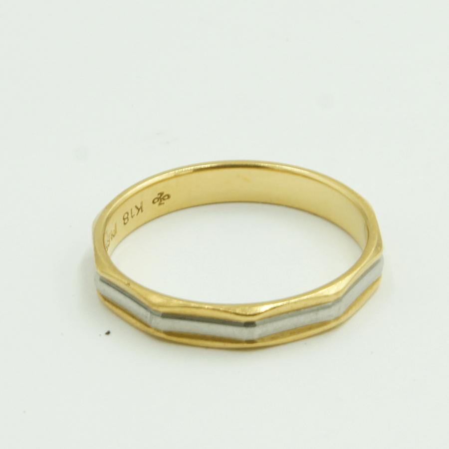 K18/Pt850ファッションリング　リング18号　重量3.21g　メンズ・レディ−ス（中古）