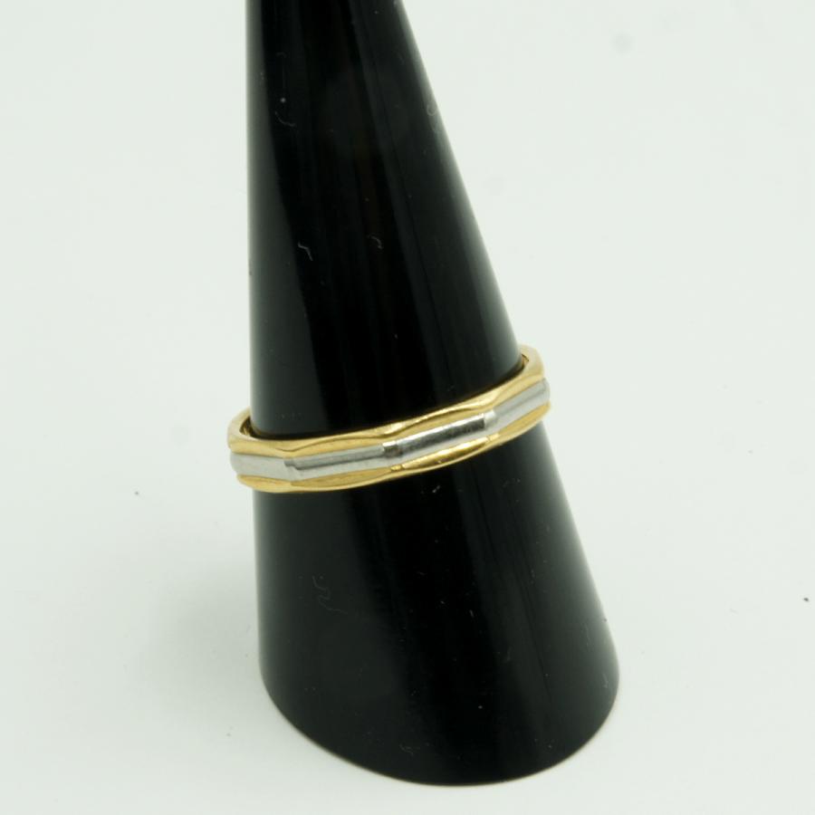 K18/Pt850ファッションリング　リング18号　重量3.21g　メンズ・レディ−ス（中古）