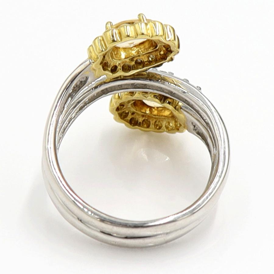 Pt900/K18トパーズダイヤモンドリング　T0.43ct　D0.41ct　リングサイズ12号　重量9.07ｇ(石の重量含む)　レディース（中古）