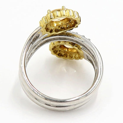 Pt900/K18トパーズダイヤモンドリング　T0.43ct　D0.41ct　リングサイズ12号　重量9.07ｇ(石の重量含む)　レディース（中古）