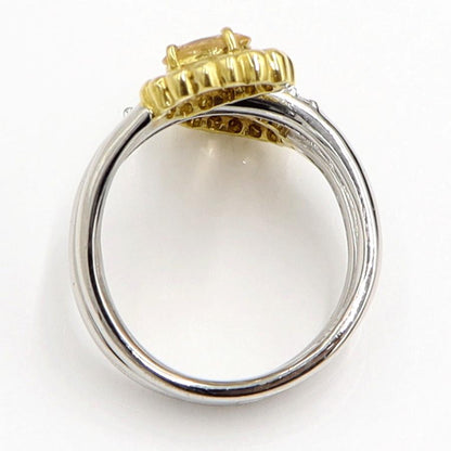 Pt900/K18トパーズダイヤモンドリング　T0.43ct　D0.41ct　リングサイズ12号　重量9.07ｇ(石の重量含む)　レディース（中古）