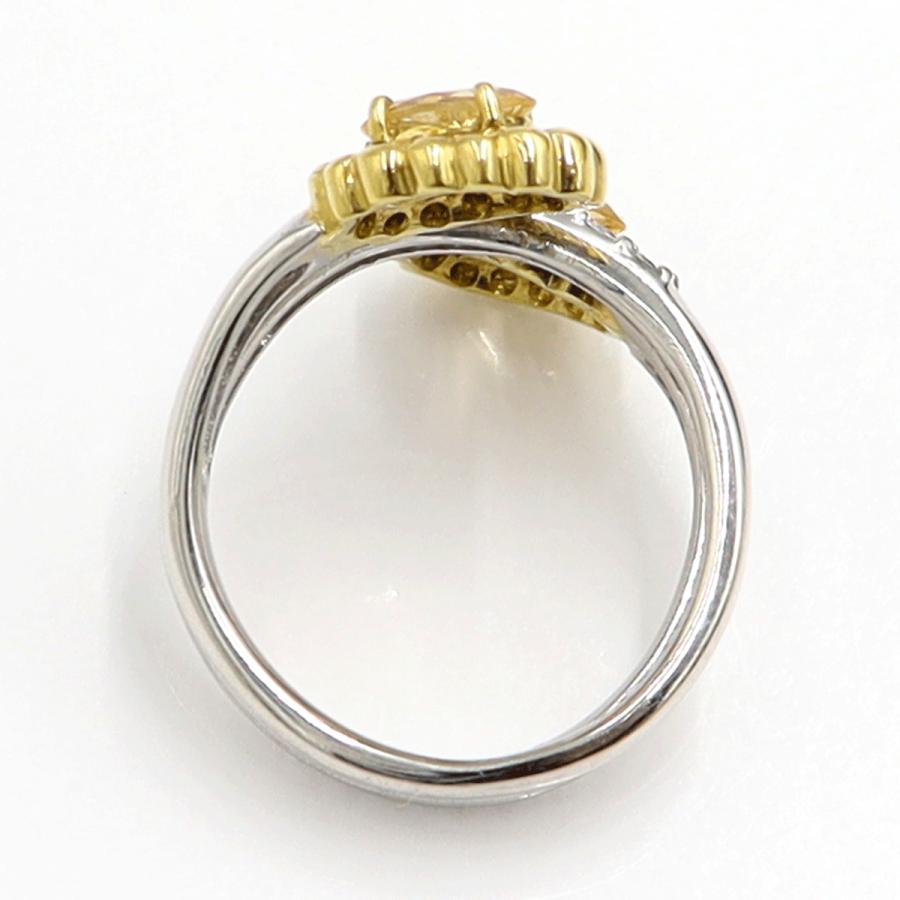 Pt900/K18トパーズダイヤモンドリング　T0.43ct　D0.41ct　リングサイズ12号　重量9.07ｇ(石の重量含む)　レディース（中古）