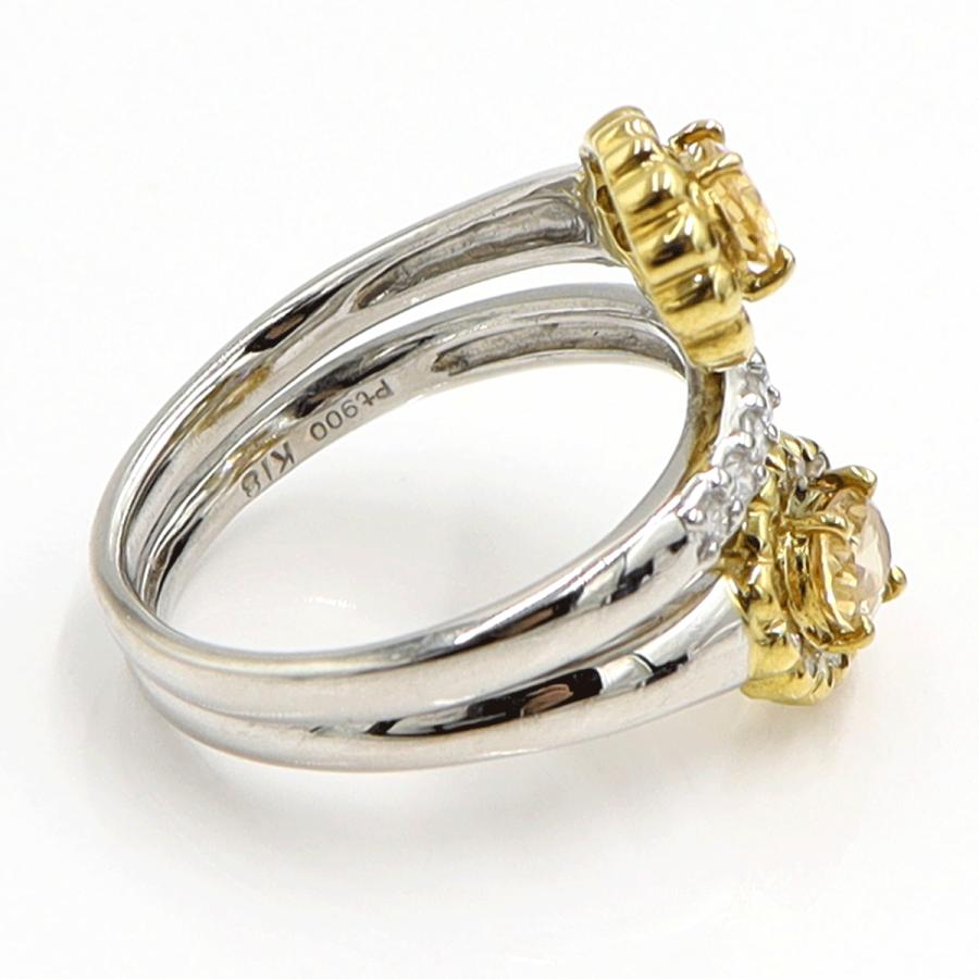 Pt900/K18トパーズダイヤモンドリング　T0.43ct　D0.41ct　リングサイズ12号　重量9.07ｇ(石の重量含む)　レディース（中古）