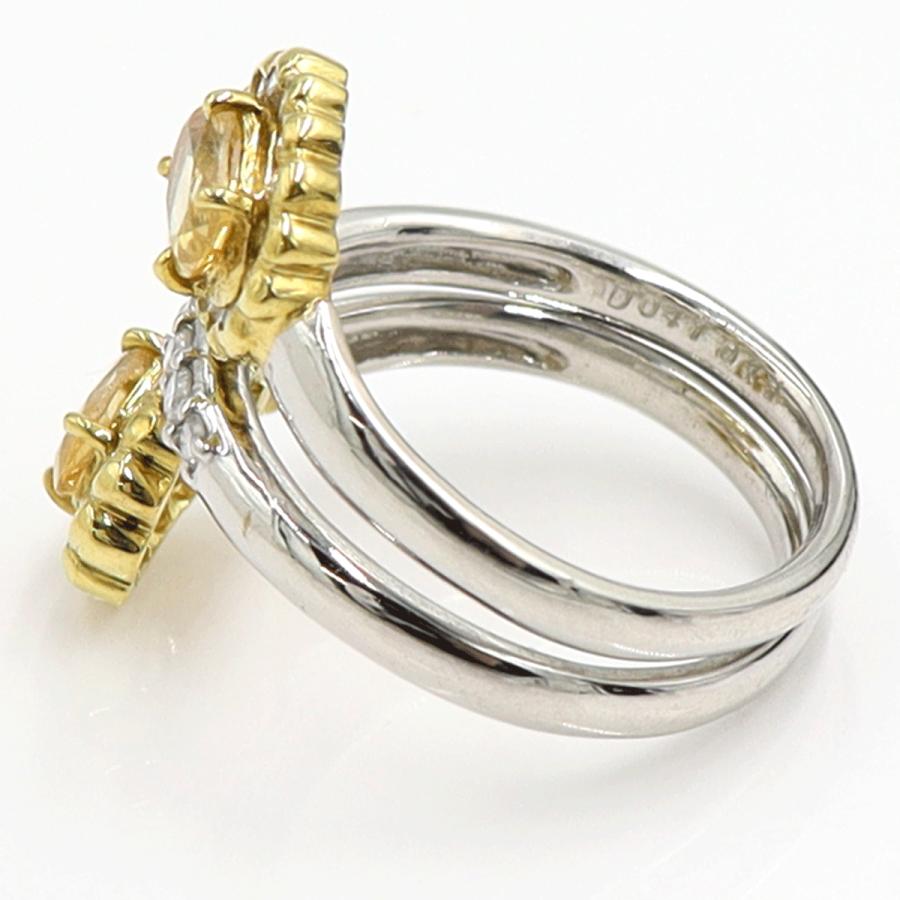 Pt900/K18トパーズダイヤモンドリング　T0.43ct　D0.41ct　リングサイズ12号　重量9.07ｇ(石の重量含む)　レディース（中古）