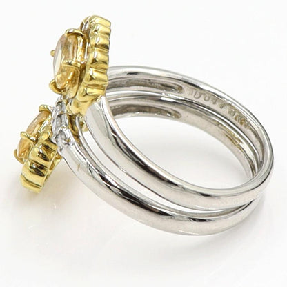 Pt900/K18トパーズダイヤモンドリング　T0.43ct　D0.41ct　リングサイズ12号　重量9.07ｇ(石の重量含む)　レディース（中古）