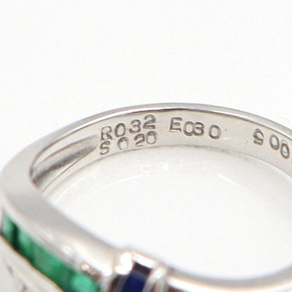 Pt900マルチ石リング　E0.30ct　R0.32ct　S0.20ct　リングサイズ12号　重量5.66ｇ(石の重量含む)　レディース（中古）