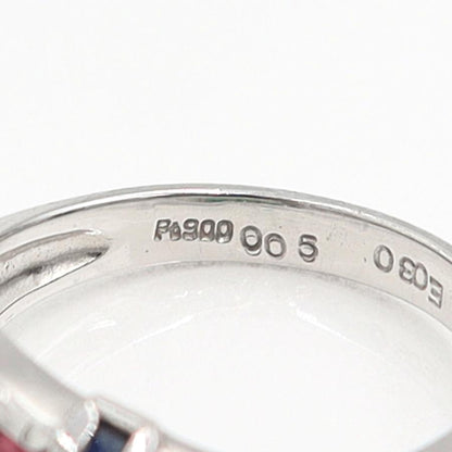 Pt900マルチ石リング　E0.30ct　R0.32ct　S0.20ct　リングサイズ12号　重量5.66ｇ(石の重量含む)　レディース（中古）
