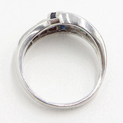 Pt900マルチ石リング　E0.30ct　R0.32ct　S0.20ct　リングサイズ12号　重量5.66ｇ(石の重量含む)　レディース（中古）