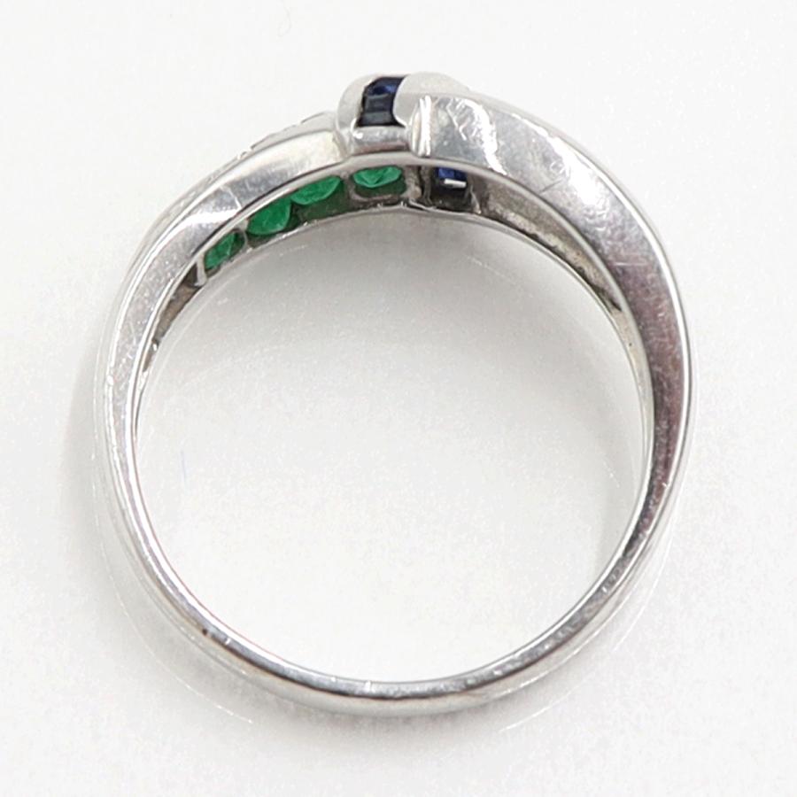 Pt900マルチ石リング　E0.30ct　R0.32ct　S0.20ct　リングサイズ12号　重量5.66ｇ(石の重量含む)　レディース（中古）