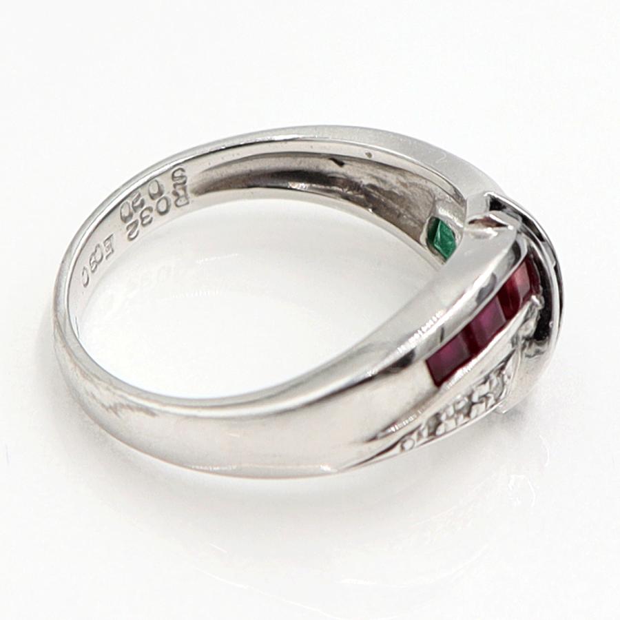 Pt900マルチ石リング　E0.30ct　R0.32ct　S0.20ct　リングサイズ12号　重量5.66ｇ(石の重量含む)　レディース（中古）