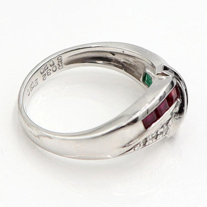 Pt900マルチ石リング　E0.30ct　R0.32ct　S0.20ct　リングサイズ12号　重量5.66ｇ(石の重量含む)　レディース（中古）