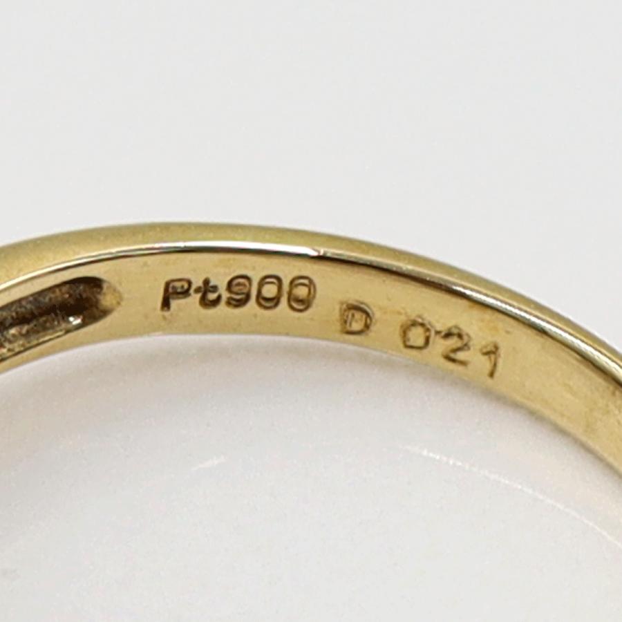 K18/Pt900サファイアリング S0.34ct D0.21ct リングサイズ11号　 重量3.47ｇ(石の重量含む)　レディース(中古)