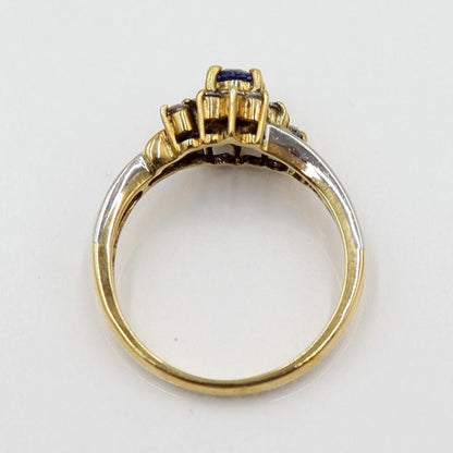 K18/Pt900サファイアリング S0.34ct D0.21ct リングサイズ11号　 重量3.47ｇ(石の重量含む)　レディース(中古)