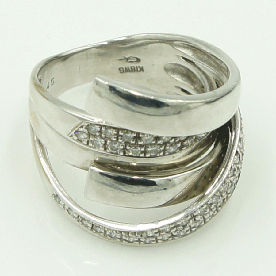 K18WGダイヤモンドリング　D0.45ct　リングサイズ14号　重量12.42ｇ(石の重量含む)（中古）