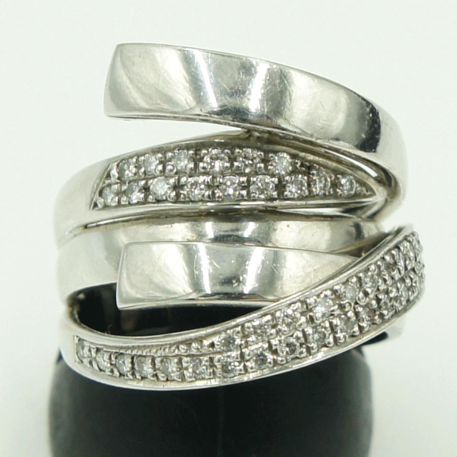 K18WGダイヤモンドリング　D0.45ct　リングサイズ14号　重量12.42ｇ(石の重量含む)（中古）