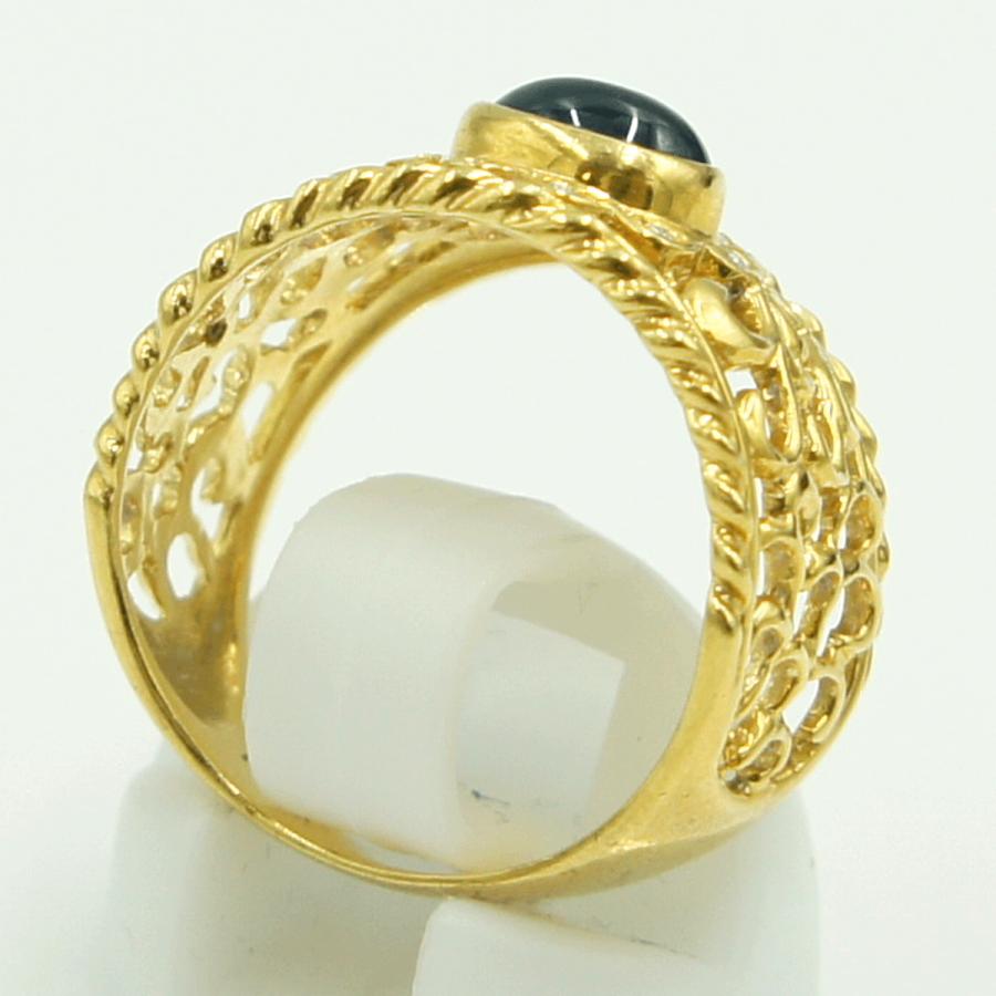 K18サファイアダイヤモンドリング　S1.42ct　D0.06ct　リングサイズ15号　重量5.70ｇ(石の重量含む)　レディース（中古）