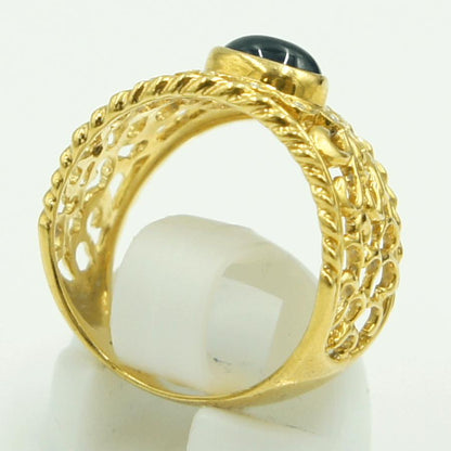 K18サファイアダイヤモンドリング　S1.42ct　D0.06ct　リングサイズ15号　重量5.70ｇ(石の重量含む)　レディース（中古）