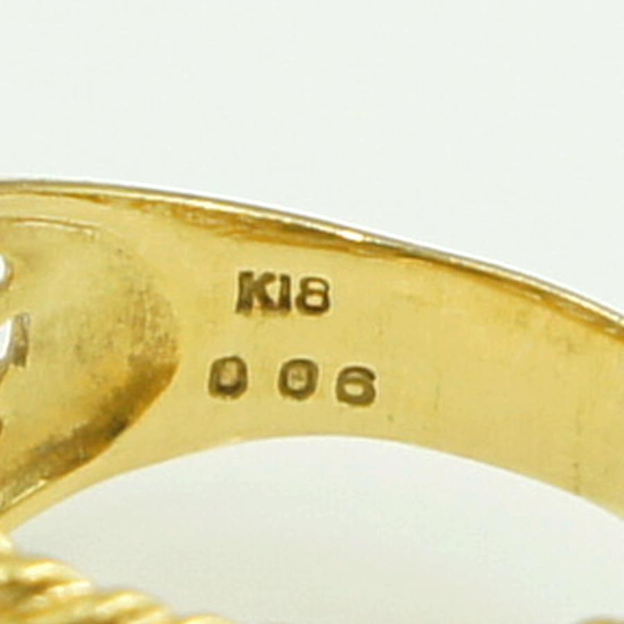 K18サファイアダイヤモンドリング　S1.42ct　D0.06ct　リングサイズ15号　重量5.70ｇ(石の重量含む)　レディース（中古）