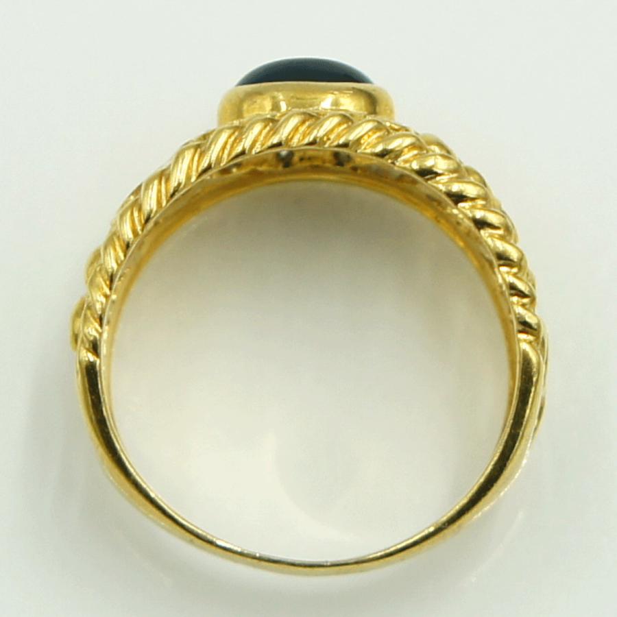 K18サファイアダイヤモンドリング　S1.42ct　D0.06ct　リングサイズ15号　重量5.70ｇ(石の重量含む)　レディース（中古）