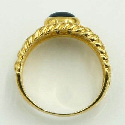 K18サファイアダイヤモンドリング　S1.42ct　D0.06ct　リングサイズ15号　重量5.70ｇ(石の重量含む)　レディース（中古）