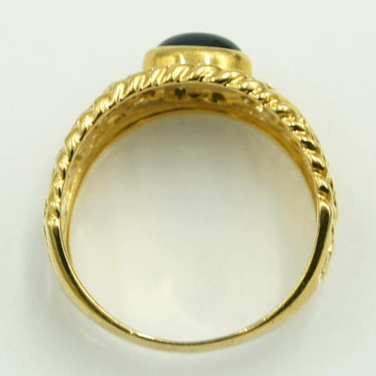 K18サファイアダイヤモンドリング　S1.42ct　D0.06ct　リングサイズ15号　重量5.70ｇ(石の重量含む)　レディース（中古）