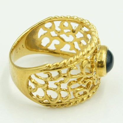 K18サファイアダイヤモンドリング　S1.42ct　D0.06ct　リングサイズ15号　重量5.70ｇ(石の重量含む)　レディース（中古）