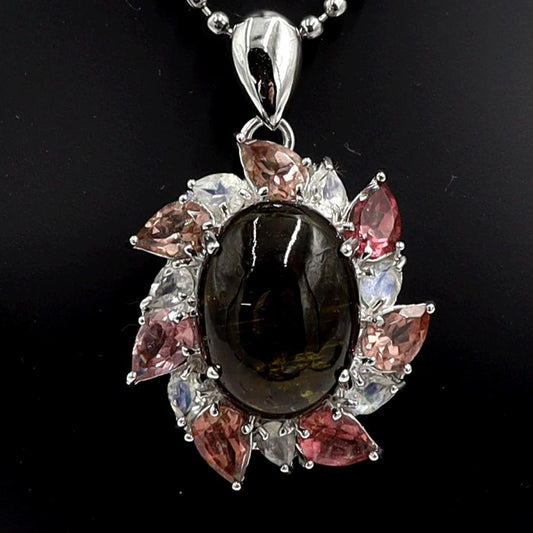 K18WGマルチ石ペンダントトップ　重量10.80ｇ　レディース（中古）