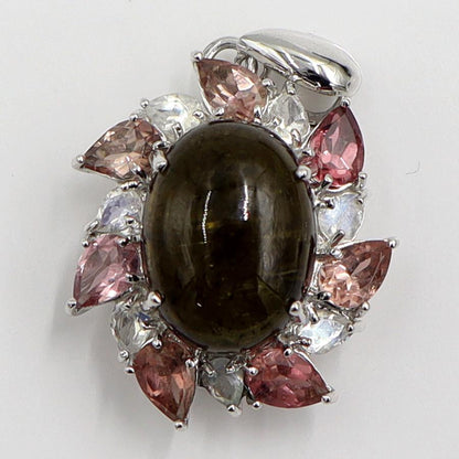 K18WGマルチ石ペンダントトップ　重量10.80ｇ　レディース（中古）